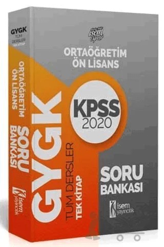 2020 KPSS Orta Öğretim Ön Lisans GYGK Tüm Dersler Soru Bankası Tek Kitap – Kolektif – İSEM Yayıncılık kitap kapağı