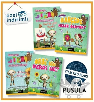 İlkokullar İçin Stem Seti (Set 4) – Sencer Çorlu, Ayşe Nil, Seçil Çokan, Lale Alperen – Pusula Yayıncılık kitap kapağı