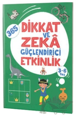 365 Dikkat ve Zeka Güçlendirici Etkinlik (Yeşil Kitap) – Kolektif – Çocuk Gezegeni kitap kapağı