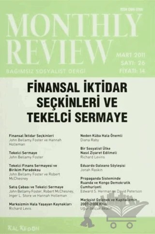 Monthly Review Bağımsız Sosyalist Dergi Sayı: 26 / Mart 2011 – Monthly Review Dergisi kitap kapağı