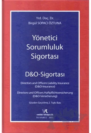 Yönetici Sorumluluk Sigortası – Birgül Sopacı Öztuna – Vedat Kitapçılık kitap kapağı