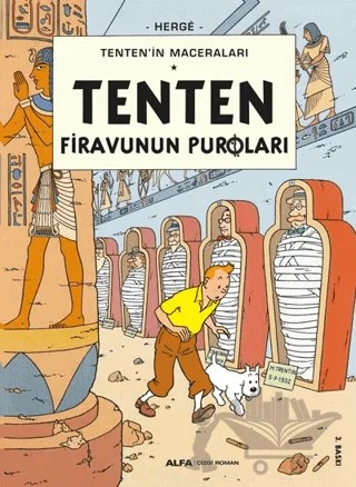 Tenten Firavunun Puroları - Tenten'in Maceraları – Herge – Alfa Yayınları kitap kapağı