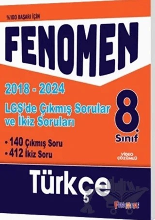 8. Sınıf LGS Türkçe Çıkmış ve İkiz Sorular (2018-2024) – Kolektif – Fenomen Yayınları kitap kapağı
