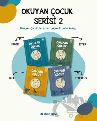 Yaşayan Din Eğitimi - Okuyan Çocuk Set 2 (4 Kitap) – Elif Santur – Multibem Yayınları kitap kapağı