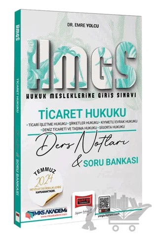 2025 Hukuk Mesleklerine Giriş Sınavı Ticaret Hukuku Ders Notları ve Soru Bankası – Emre Yolcu – Yargı Yayınevi kitap kapağı