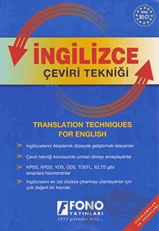 İngilizce Çeviri Tekniği – Ali Bayram, Birsen Çankaya – Fono Yayınları kitap kapağı
