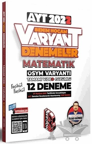 AYT Matematik Tamamı Video Çözümlü 12 Deneme Sınavı – İlyas Güneş – Benim Hocam Yayınları kitap kapağı