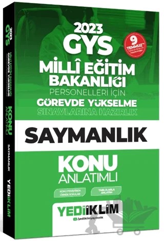 KPSS 2023 GYS Milli Eğitim Bakanlığı Personelleri İçin Görevde Yükselme Saymanlık Konu Anlatımlı – Kolektif – Yediiklim Yayınları kitap kapağı