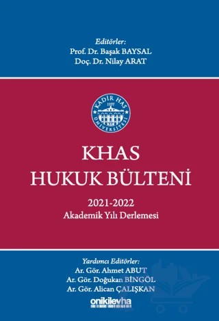 KHAS Hukuk Bülteni 2021-2022 Akademik Yılı Derlemesi – Kolektif – On İki Levha Yayınları kitap kapağı