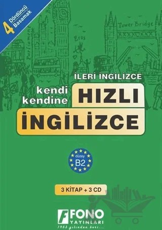 Hızlı İngilizce 4. Basamak (3 kitap + 3 CD) – Bahire Şerif – Fono Yayınları kitap kapağı