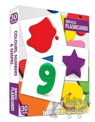 Miracle Flashcards - Colours, Numbers and Shapes 30 Cards – Kolektif – MK Publications kitap kapağı