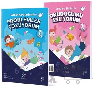 1. Sınıf Okuduğumu Anlıyorum Problemler Çözüyorum – Deniz Mola – 5 Yıldız Yayınları kitap kapağı