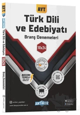 AYT Türk Dili ve Edebiyatı 10x24 Branş Denemeleri – Kolektif – Antikor Yayınları kitap kapağı
