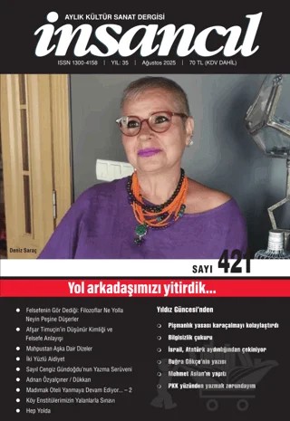 İnsancıl Aylık Kültür Sanat Dergisi Sayı: 421 Ağustos 2025 – İnsancıl Dergisi Yayınları kitap kapağı