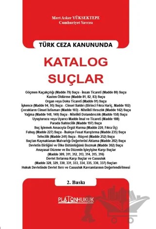 Katalog Suçlar – Mert Asker Yüksektepe – Platon Hukuk kitap kapağı