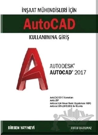 Autocad Kullanımına Giriş – Kutlu Darılmaz – Birsen Yayınevi kitap kapağı