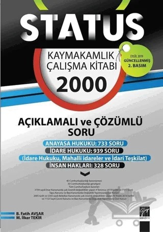 Status Kaymakamlık Çalışma Kitabı – B. Fatih Avşar, M. İlker Tekir – Gazi Kitabevi kitap kapağı
