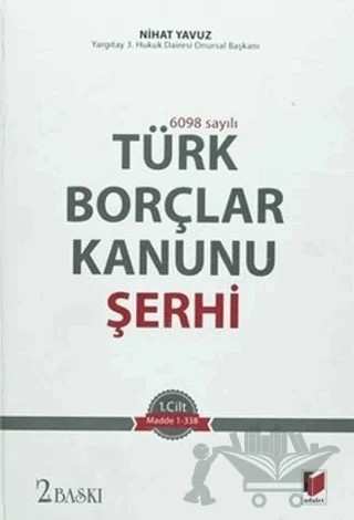 Türk Borçlar Kanunu Şerhi 2 – Nihat Yavuz – Adalet Yayınevi kitap kapağı