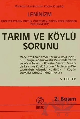 Tarım ve Köylü Sorunu – Vladimir Ilyiç Lenin – İnter Yayınları kitap kapağı