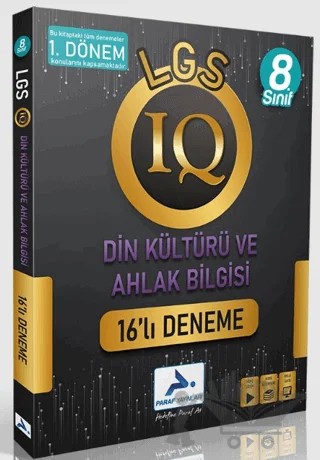 Paraf 8. Sınıfı LGS IQ 1. Dönem Din Kültürü ve Ahlak Bilgisi 16'lı Deneme – Kolektif – Paraf Yayınları kitap kapağı