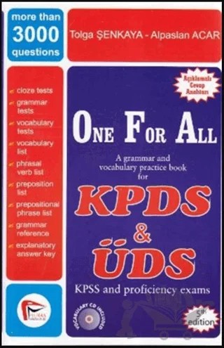 One For All KPDS and ÜDS – Tolga Şenkaya – Pelikan Tıp Teknik Yayıncılık kitap kapağı