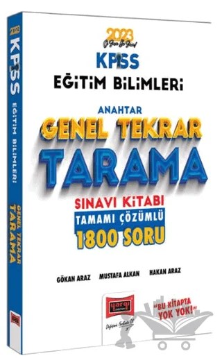 2023 KPSS Eğitim Bilimleri Anahtar Serisi Tamamı Çözümlü 1800 Soru Genel Tekrar Tarama Sınavı Kitabı – Gökan Araz, Mustafa Alkan, Hakan Araz – Yargı Yayınevi kitap kapağı