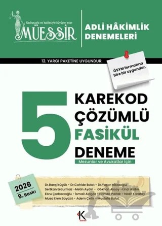 2026 Müessir Adli Hakimlik Denemeleri Karekod Çözümlü – Kolektif – Kuram Kitap kitap kapağı