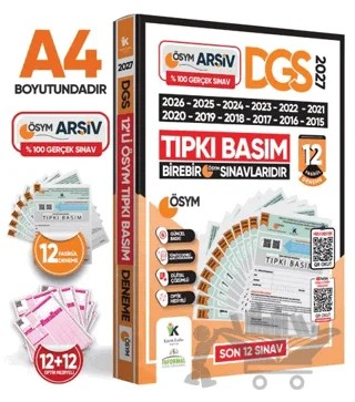 2027 DGS Çıkmış Soru Tıpkı Basım ÖSYM TAM Kitapçık SAY-SÖZ-TM 12li Deneme D. Çözümlü Türkiye Geneli – Kolektif – Karakutu Yayın kitap kapağı