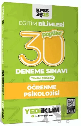 2025 KPSS Eğitim Bilimleri 30 Popüler Öğrenme Psikolojisi Tamamı Çözümlü Deneme Sınavı – Kolektif – Yediiklim Yayınları kitap kapağı