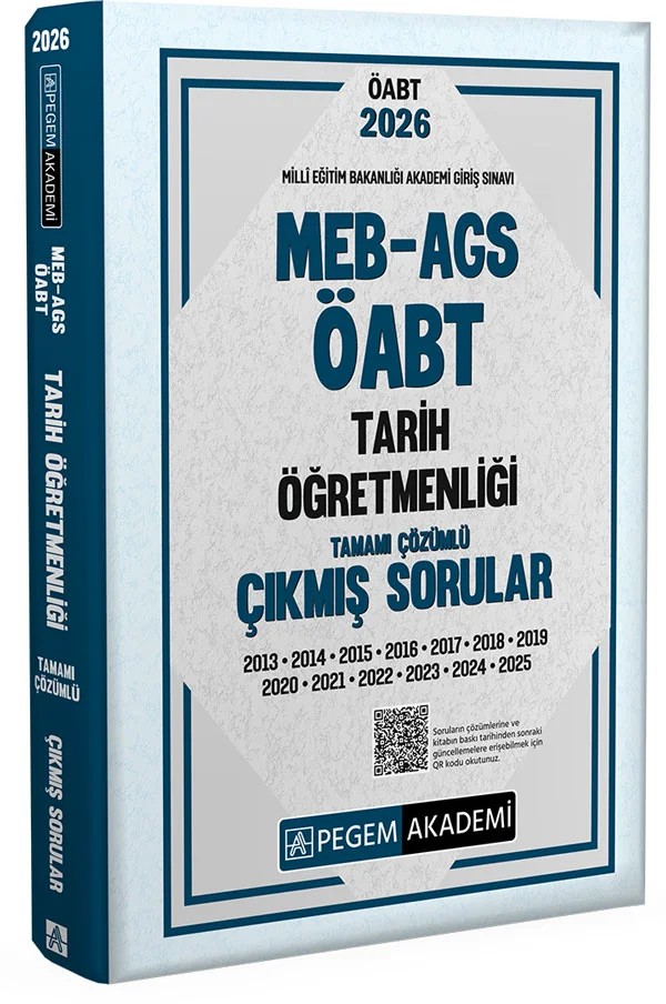 2026 MEB AGS ÖABT Tarih Öğretmenliği Tamamı Çözümü Çıkmış Sorular – Değerli Öğretmen Arkadaşlarımız – Pegem Akademi Yayıncılık kitap kapağı