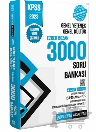 2023 KPSS Genel Yetenek Genel Kültür Ezberbozan 3000 Soru Bankası – Kolektif – Pegem Akademi Yayıncılık kitap kapağı