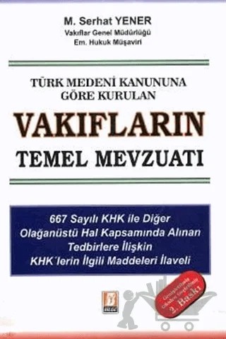 Vakıfların Temel Mevzuatı – M. Serhat Yener – Bilge Yayınevi kitap kapağı