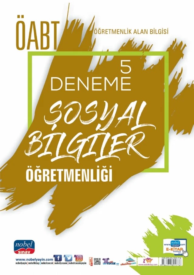 ÖABT Sosyal Bilgiler Öğretmenliği - Öğretmenlik Alan Bilgisi - 5 Deneme – Komisyon – Nobel Sınav kitap kapağı
