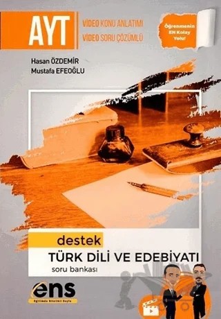 YKS AYT Türk Dili ve Edebiyatı Destek Soru Bankası Video Çözümlü – Kolektif – ENS Yayınları kitap kapağı