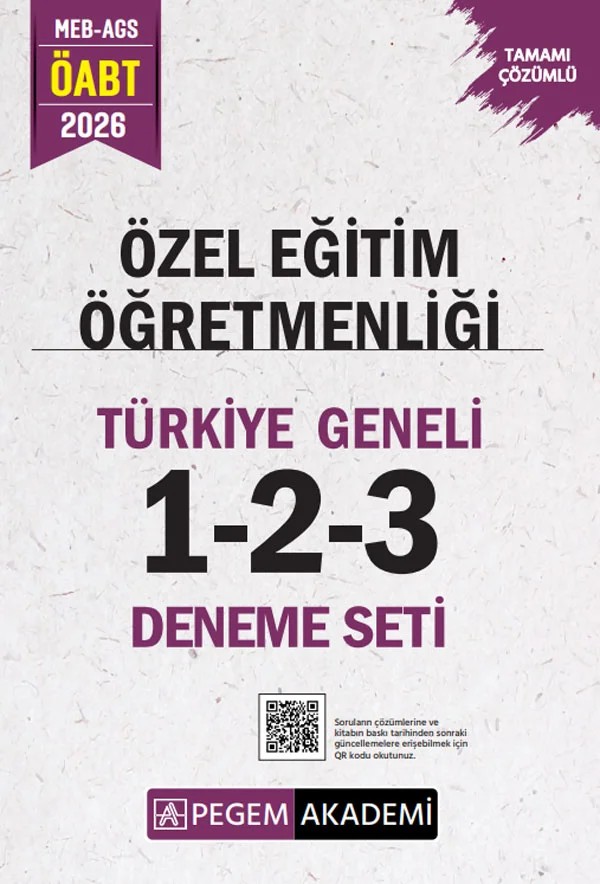 2026 MEB AGS ÖABT Özel Eğitim Öğretmenliği Tamamı Çözümlü Türkiye Geneli 1-2-3 (3'lü Deneme Seti) – 3 (3'lü Deneme Seti) – Pegem Akademi Yayıncılık kitap kapağı