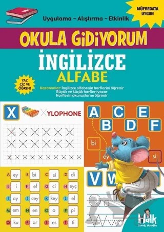 İngilizce Alfabe - Okula Gidiyorum – Kolektif – Halk Kitabevi kitap kapağı