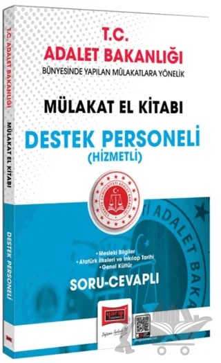 T.C. Adalet Bakanlığı Destek Personeli Hizmetli Mülakat El Kitabı Soru-Cevaplı – Kolektif – Yargı Yayınevi kitap kapağı