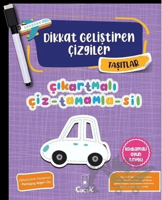 Taşıtlar - Dikkat Geliştiren Çizgiler – Kolektif – Floki Çocuk kitap kapağı