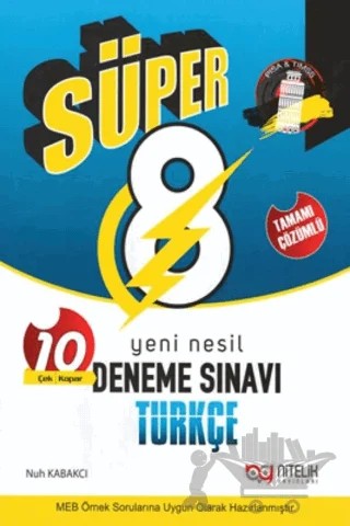 8. Sınıf Süper Türkçe Yeni Nesil Deneme Sınavı – Nuh Kabakcı – Nitelik Yayınları - Bayilik kitap kapağı