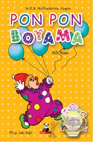 Eğlenceli Boyama Dizisi 5 : Pon Pon Boyama – Salim Toprak – Beyaz Panda Yayınları kitap kapağı