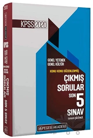 2020 KPSS Genel Yetenek Genel Kültür Konu Konu Düzenlenmiş Tamamı Çözümlü Çıkmış Sorular Son 5 Sınav – Kolektif – Pegem Akademi Yayıncılık kitap kapağı