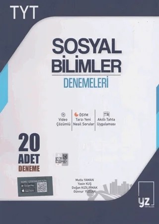 YZ YKS TYT Sosyal Bilimler 20 Deneme – Doğan Kızılırmak, Günnur Yüzüak, Mutlu Yaman, Yasin Kuş – YZ Yayınları kitap kapağı