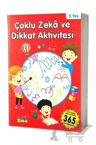 3 Yaş Çoklu Zeka ve Dikkat Aktivitesi - Kırmızı Kitap – Kolektif – Aktif Zeka Yayınları kitap kapağı