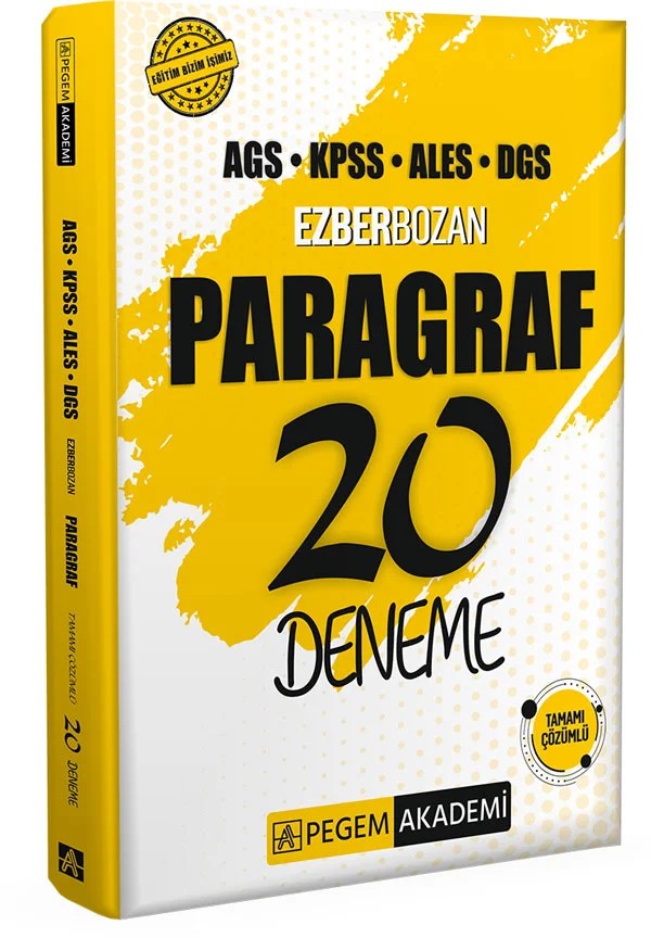 AGS KPSS ALES DGS Ezberbozan Paragraf 20 Deneme – Pegem Akademi Yayıncılık kitap kapağı