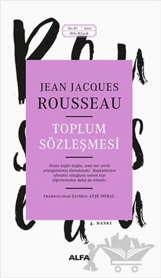 Toplum Sözleşmesi – Jean-Jacques Rousseau – Alfa Yayınları kitap kapağı