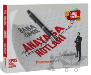 2020 KPSS Baba Zümre Anayasa Notları – Mehmet Akif Sarıbaş – Uzman Kariyer Yayınları kitap kapağı