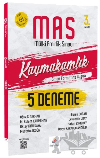2022 MAS Kaymakamlık 5 Deneme – Oğuz S. Tarhan, Bülent Kahraman, Oktay Kızılkaya, Celalettin Uray, Derya Karaosmanoğlu, Elif Yavuz, Mustafa Akgün, Burcu Doğan – Dizgi Kitap kitap kapağı