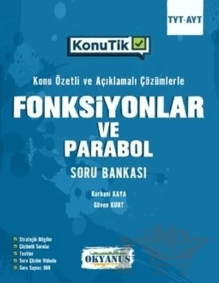 TYT - AYT KonuTik Fonksiyonlar Ve Parabol Soru Bankası – Kolektif – Okyanus Yayınları kitap kapağı