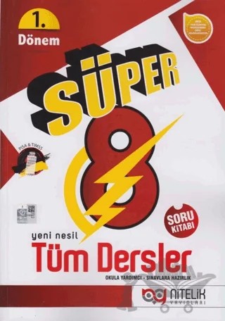 8. Sınıf LGS 1. Dönem Tüm Dersler Süper Soru Kitabı – Kolektif – Nitelik Yayınları - Bayilik kitap kapağı