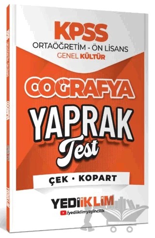2026 KPSS Ortaöğretim-Önlisans Coğrafya Çek Kopart Yaprak Test – Kollektif – Yediiklim Yayınları kitap kapağı